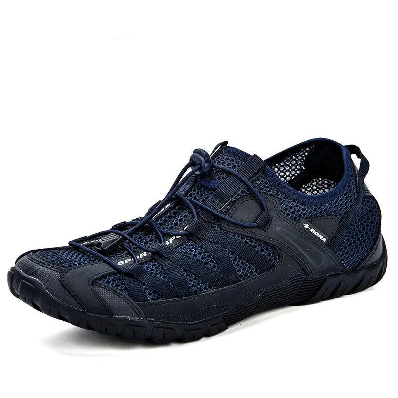 Comfortable Mesh Trail Sneaker for Women with Bungee Lace Rugged Sole Outdoor Style
