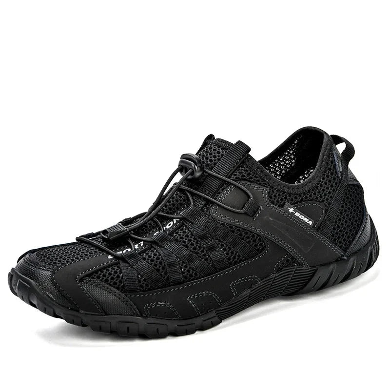 Comfortable Mesh Trail Sneaker for Women with Bungee Lace Rugged Sole Outdoor Style