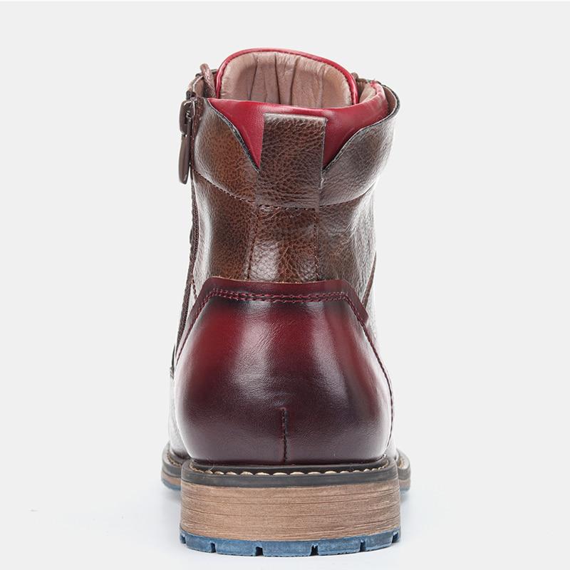 Elegant Brown Leather Ankle Boots for Women with Cap Toe Lace Up Zipper Casual Style