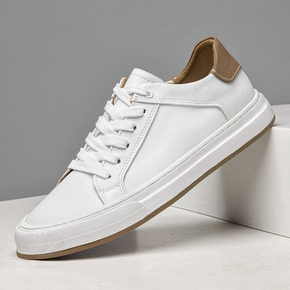 Effortless Leather Fashion Sneaker for Women with Lace Up Low Top Platform Gum Sole Casual Style