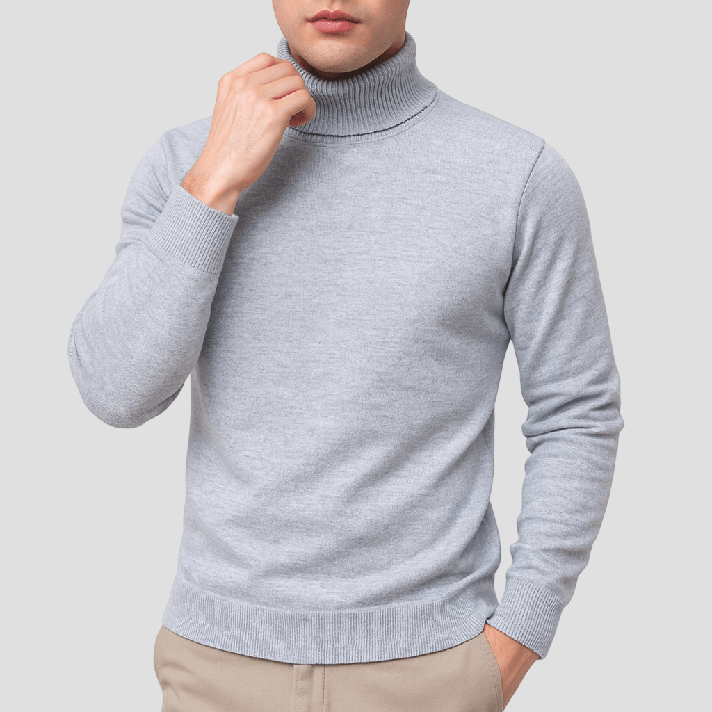 Comfortable Burgundy Turtleneck Sweater for Women with High Neck Long Sleeve Ribbed Cuff Relaxed Knit Style