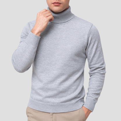 Comfortable Burgundy Turtleneck Sweater for Women with High Neck Long Sleeve Ribbed Cuff Relaxed Knit Style