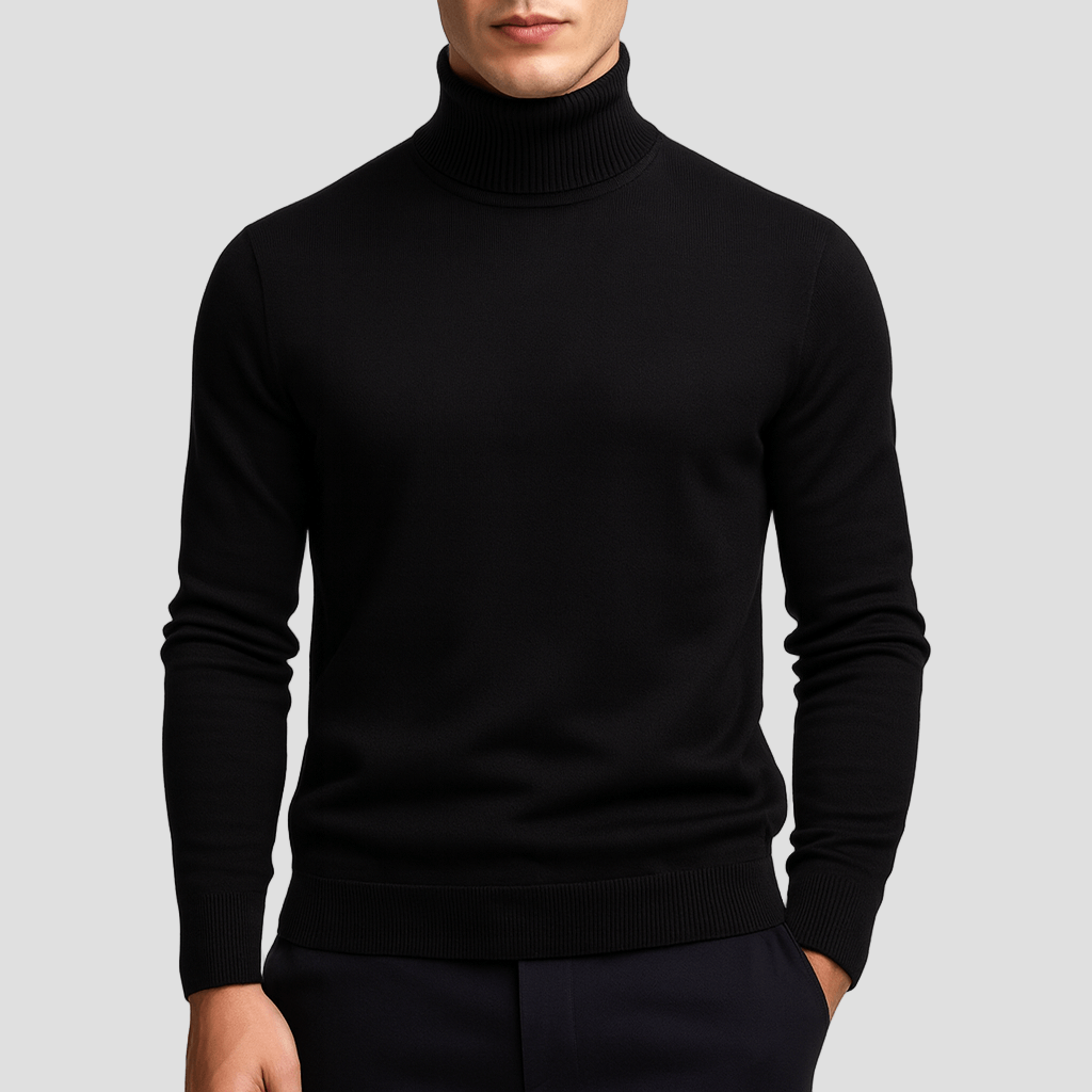 Comfortable Burgundy Turtleneck Sweater for Women with High Neck Long Sleeve Ribbed Cuff Relaxed Knit Style