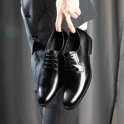 Elegant Leather Derby Dress Shoes for Women with Lace Up Pointed Toe Polished Formal Style