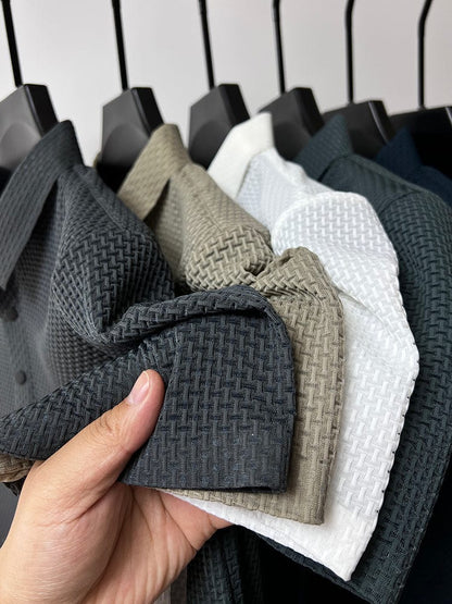 Comfortable Textured Knit Polo Shirt for Women with Collared Long Sleeve Button Placket Relaxed Style