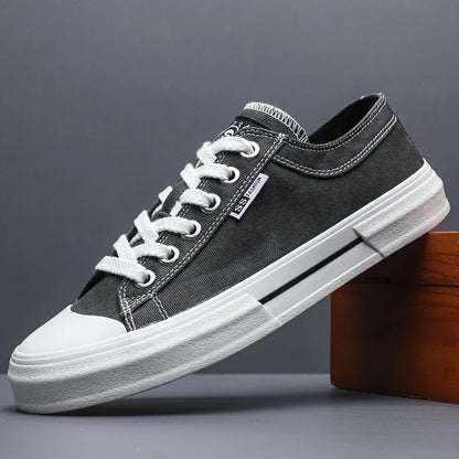 Stylish Canvas Sneaker for Women with Lace Up Low Top Reinforced Toe Casual Style
