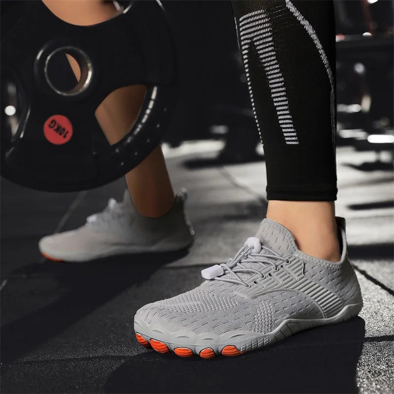 Comfortable Knit Fashion Sneaker for Women with Lace Up Drawstring Flexible Textured Sole Style