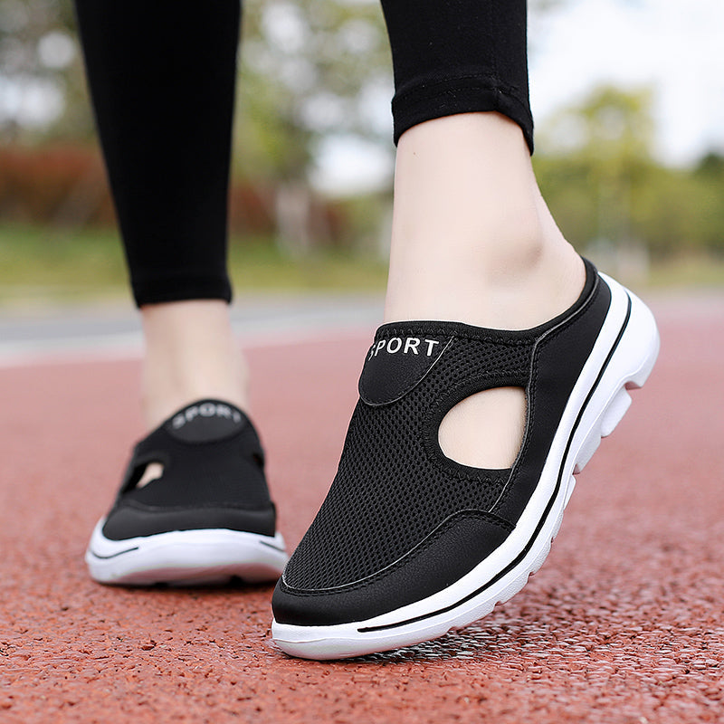 Effortless Mesh Slip-On Clog Sneaker for Women with Cutout Side Platform Sole Casual Style