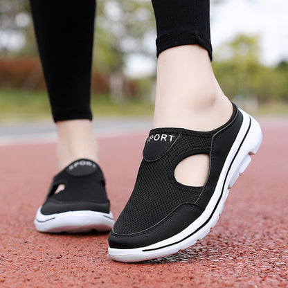 Effortless Mesh Slip-On Clog Sneaker for Women with Cutout Side Platform Sole Casual Style