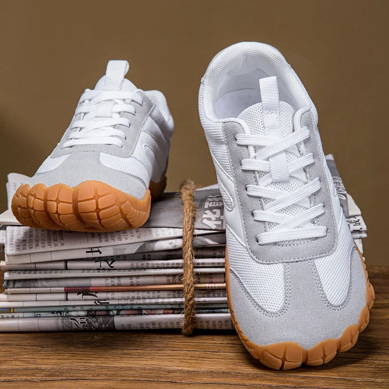 Comfortable Fashion Sneaker for Women with Lace Up Gum Sole Barefoot Toe Style