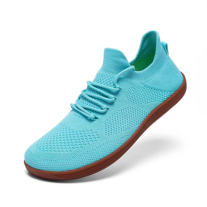 Comfortable Knit Sneaker for Women with Lace Up Sock Collar Flexible Sole Casual Style