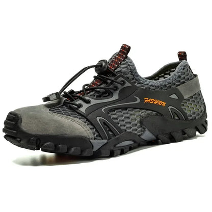 Comfortable Mesh Trail Sneaker for Women with Lace Up Rugged Sole Outdoor Casual Style