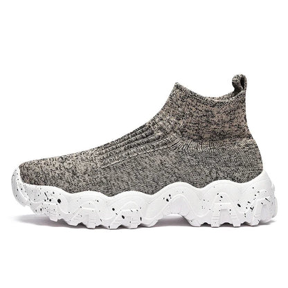 Comfortable Knit Sock Sneakers for Women with Slip On High Top Chunky Sole Style