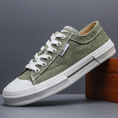 Stylish Canvas Sneaker for Women with Lace Up Low Top Reinforced Toe Casual Style