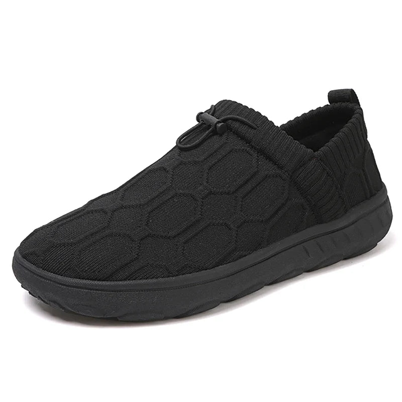 Comfortable Honeycomb Knit Slip On Sneaker for Women with Drawstring Closure Cushioned Sole Casual Style