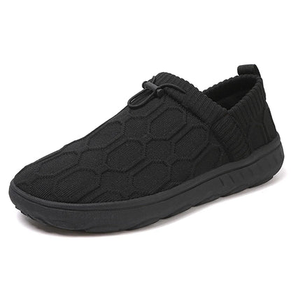 Comfortable Honeycomb Knit Slip On Sneaker for Women with Drawstring Closure Cushioned Sole Casual Style