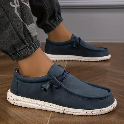 Comfortable Suede Loafer Sneaker for Women with Lace Up Moc Toe Speckled Sole Casual Style