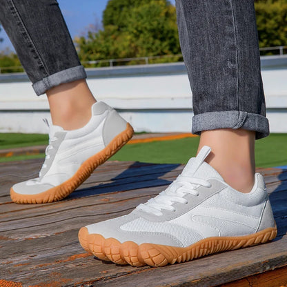 Comfortable Fashion Sneaker for Women with Lace Up Gum Sole Barefoot Toe Style