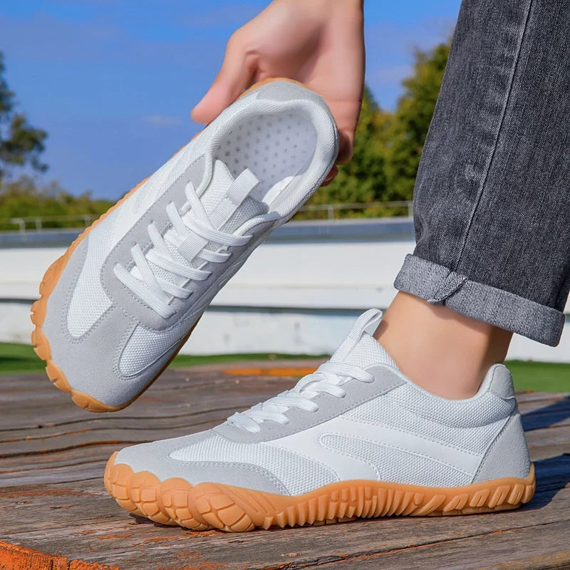 Comfortable Fashion Sneaker for Women with Lace Up Gum Sole Barefoot Toe Style