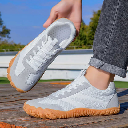 Comfortable Fashion Sneaker for Women with Lace Up Gum Sole Barefoot Toe Style