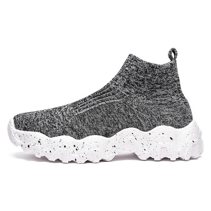 Comfortable Knit Sock Sneakers for Women with Slip On High Top Chunky Sole Style