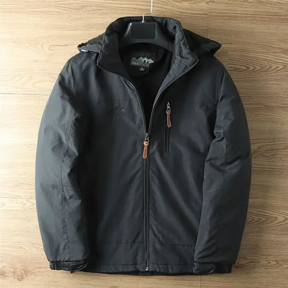 Effortless Fleece Lined Puffer Jacket for Women with Hooded Long Sleeve Zip Front Utility Style