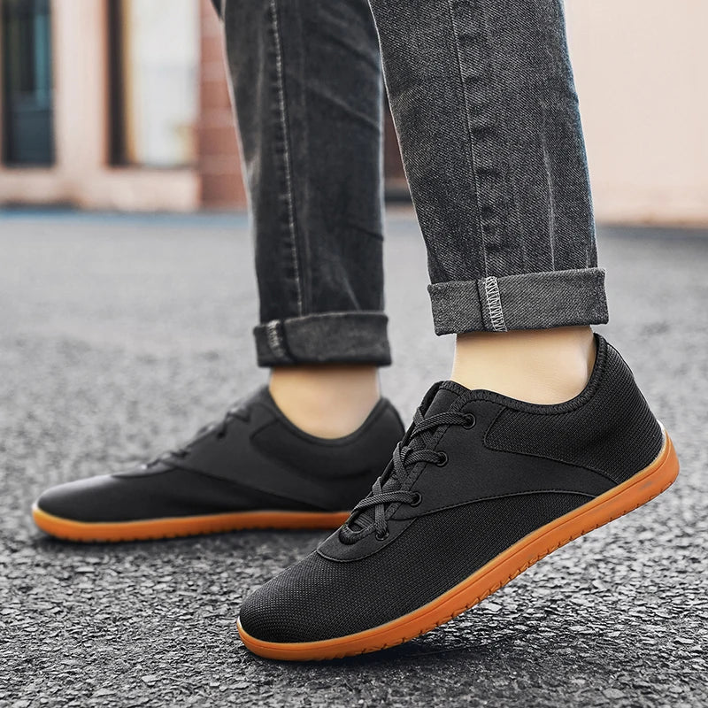 Effortless Mesh Fashion Sneaker for Women with Lace Up Low Top Contrast Sole Casual Style
