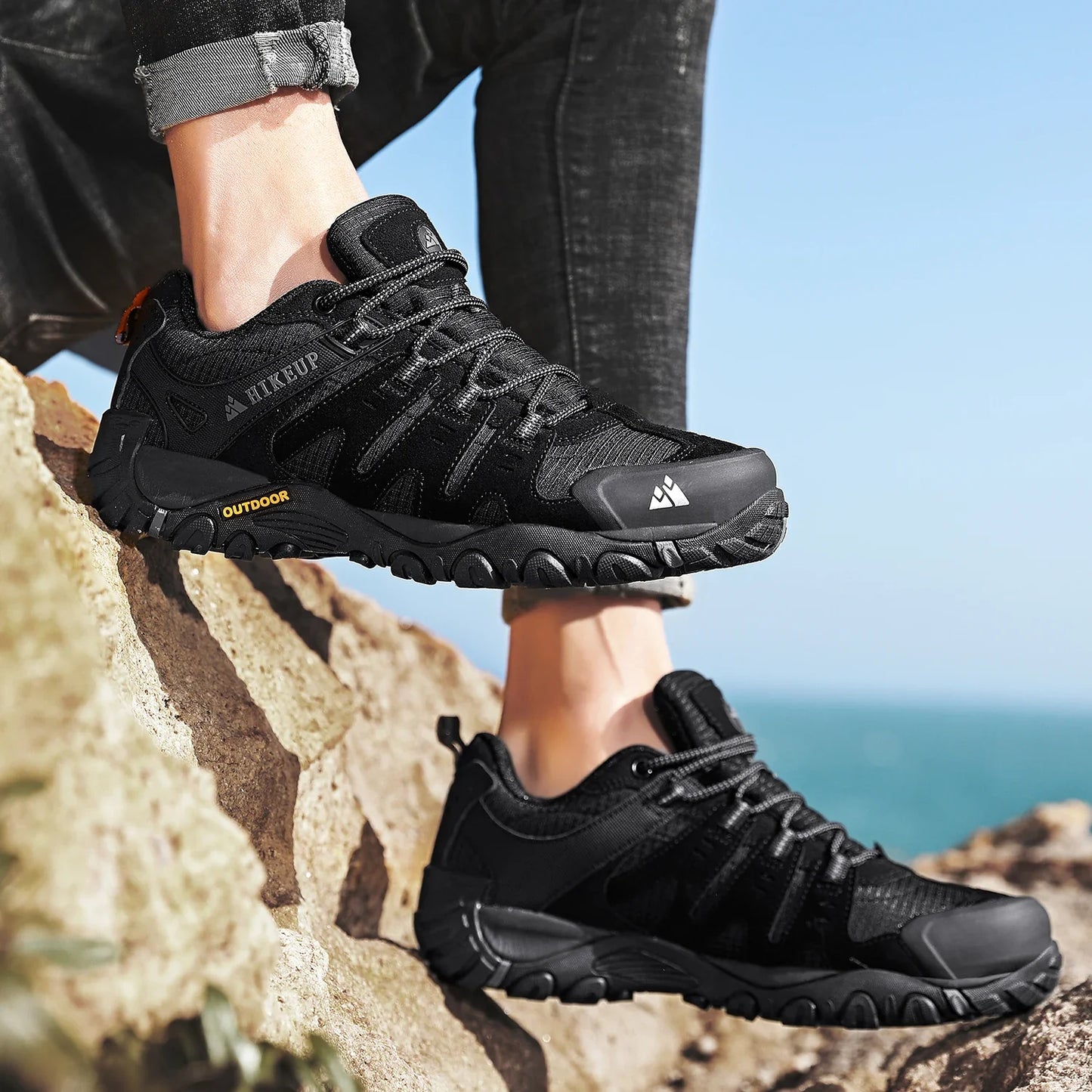 Effortless Suede Mesh Hiking Shoe for Women with Lace Up Reinforced Toe Rugged Sole Trail Style