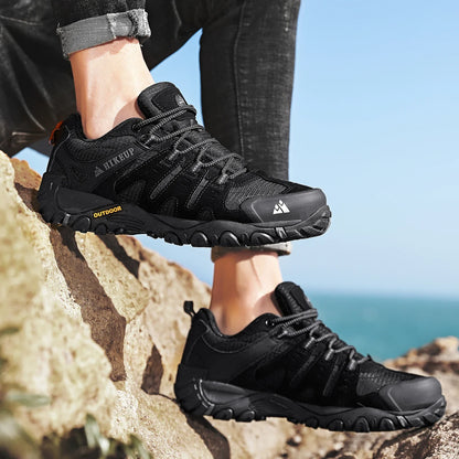 Effortless Suede Mesh Hiking Shoe for Women with Lace Up Reinforced Toe Rugged Sole Trail Style