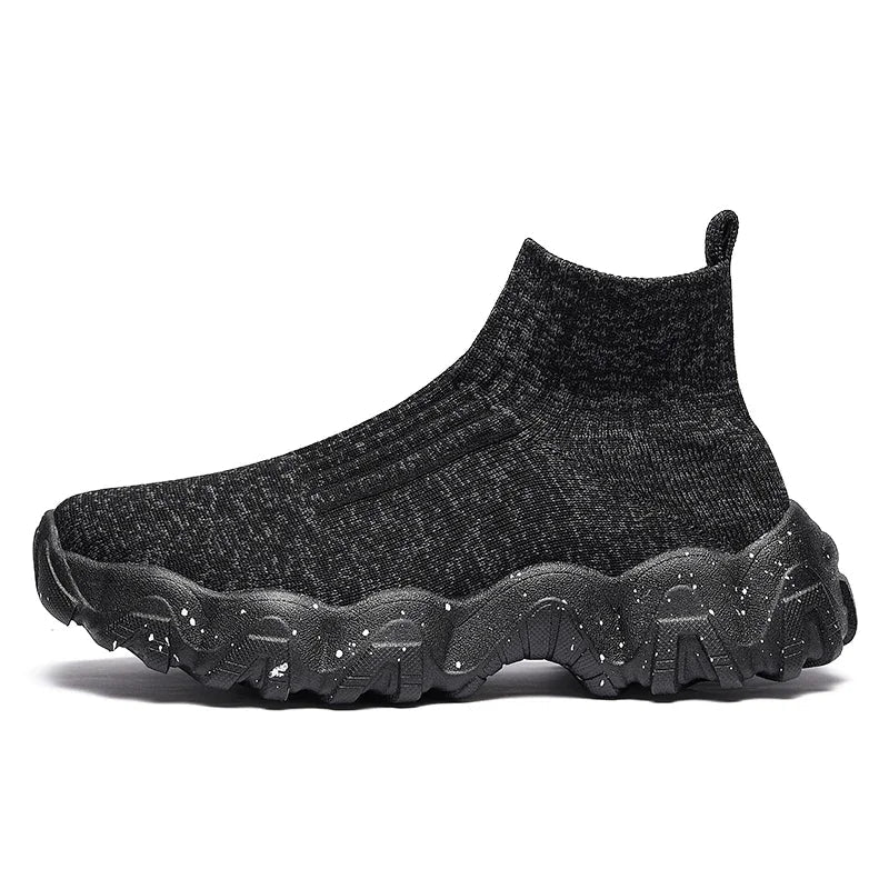 Comfortable Knit Sock Sneakers for Women with Slip On High Top Chunky Sole Style