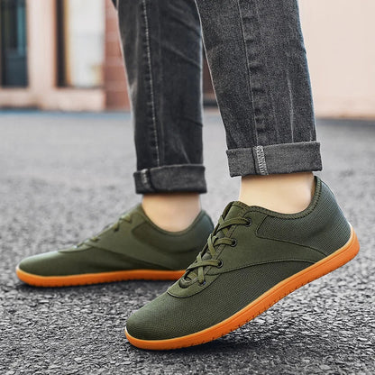 Effortless Mesh Fashion Sneaker for Women with Lace Up Low Top Contrast Sole Casual Style