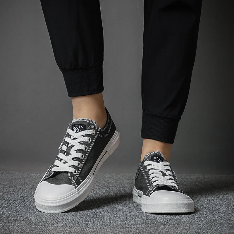 Stylish Canvas Sneaker for Women with Lace Up Low Top Reinforced Toe Casual Style