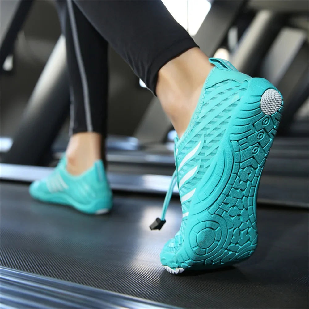 Comfortable Mesh Water Shoes for Women with Lace Up Barefoot Quick Dry Style