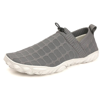 Stylish Knit Sneaker for Women with Drawstring Closure Lugged Rubber Sole Slip On Style