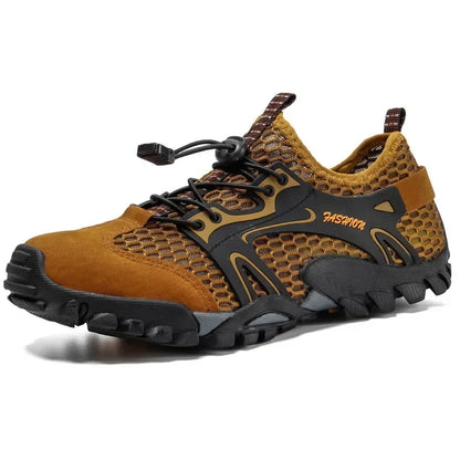 Comfortable Mesh Trail Sneaker for Women with Lace Up Rugged Sole Outdoor Casual Style