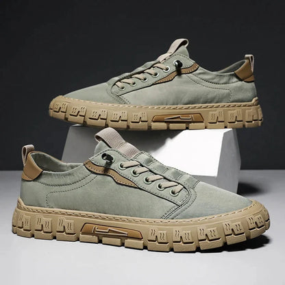 Effortless Canvas Sneaker for Women with Lace Up Pull Tab Lug Sole Casual Style
