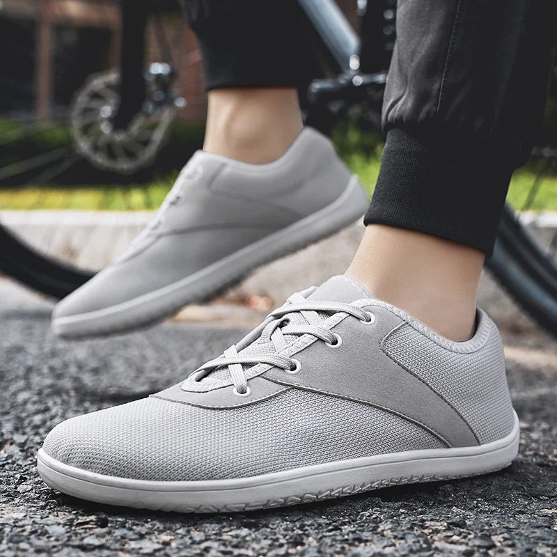 Effortless Mesh Fashion Sneaker for Women with Lace Up Low Top Contrast Sole Casual Style