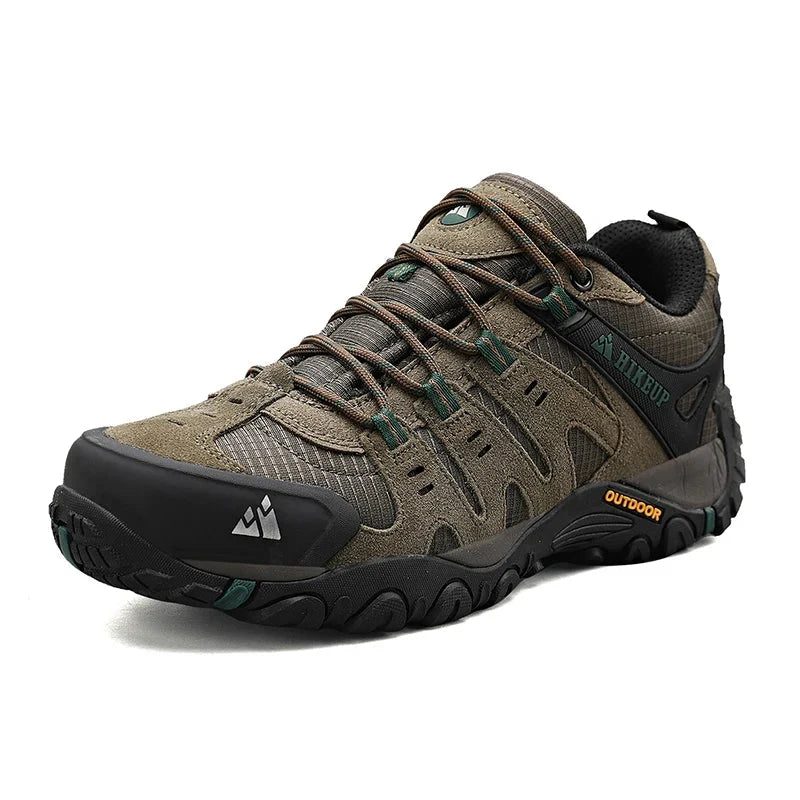 Effortless Suede Mesh Hiking Shoe for Women with Lace Up Reinforced Toe Rugged Sole Trail Style