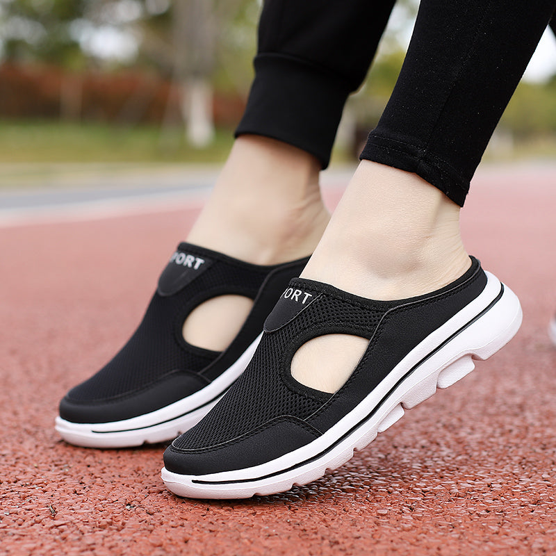 Effortless Mesh Slip-On Clog Sneaker for Women with Cutout Side Platform Sole Casual Style
