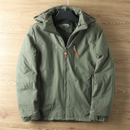 Effortless Fleece Lined Puffer Jacket for Women with Hooded Long Sleeve Zip Front Utility Style