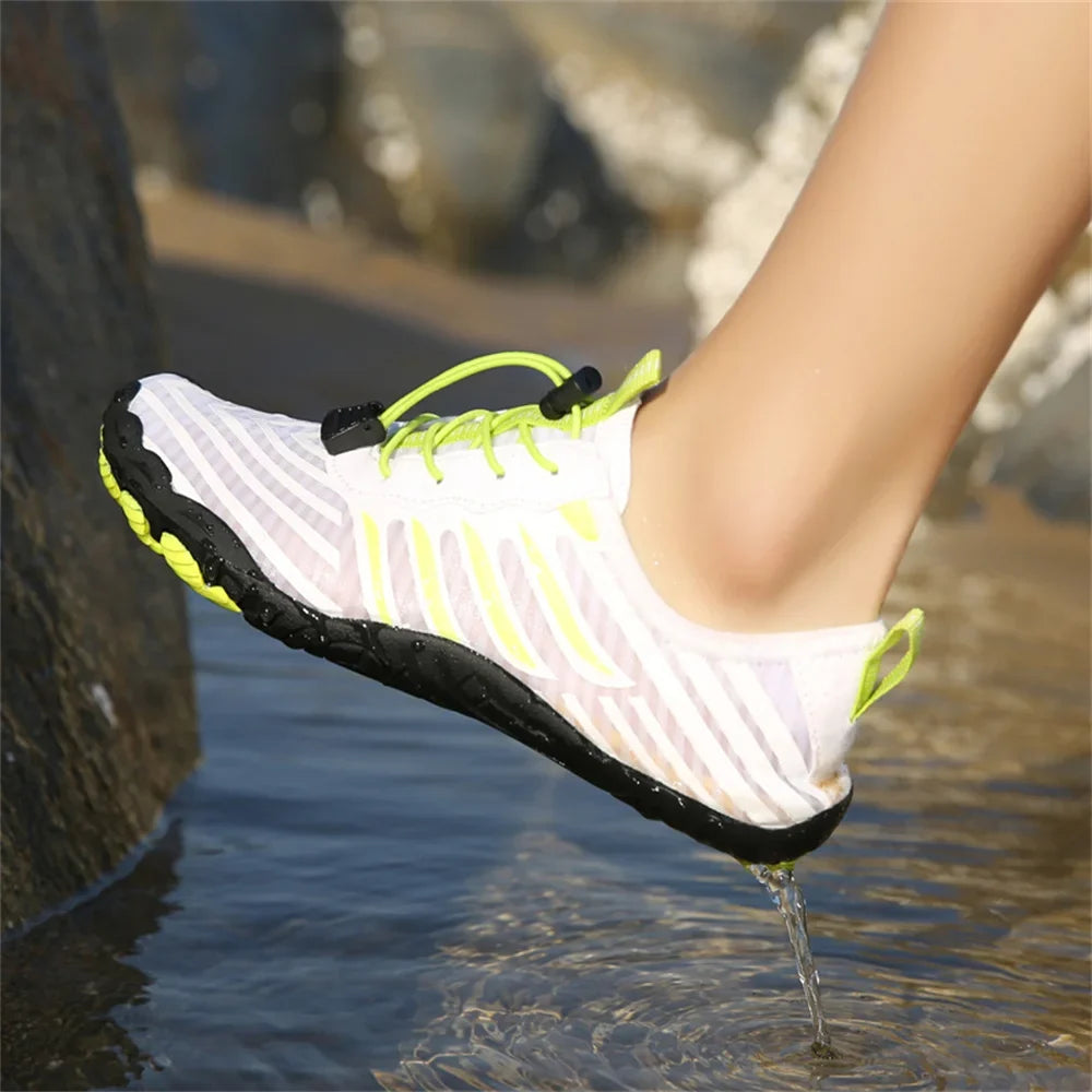 Comfortable Mesh Water Shoes for Women with Lace Up Barefoot Quick Dry Style