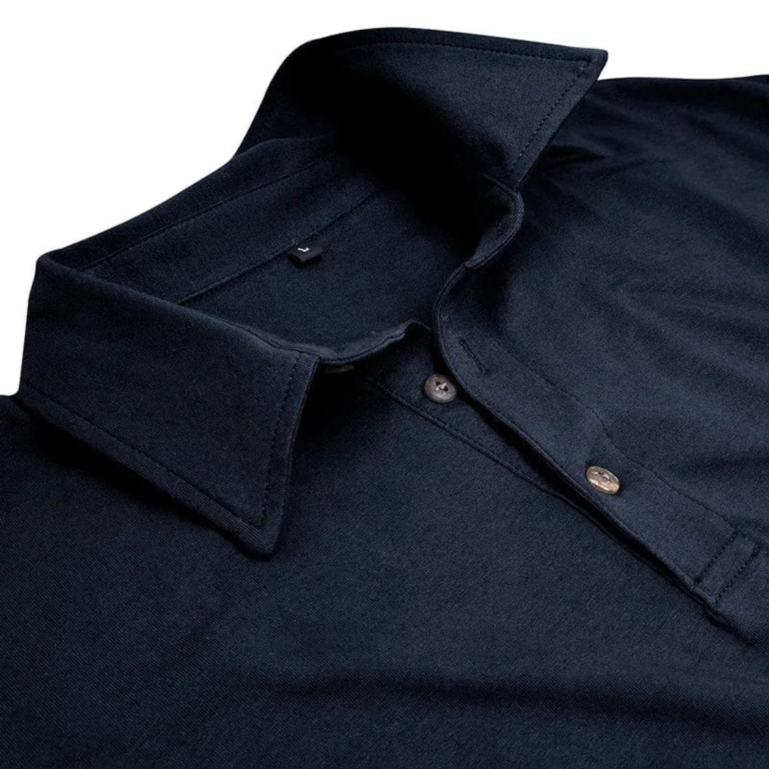 Comfortable Pique Knit Polo Shirt for Women with Collar Long Sleeve Button Placket Relaxed Style