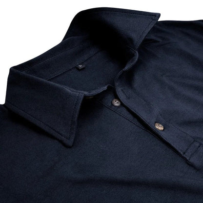 Comfortable Pique Knit Polo Shirt for Women with Collar Long Sleeve Button Placket Relaxed Style