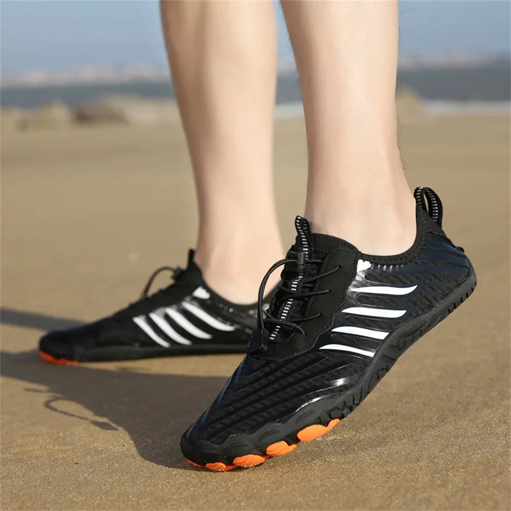 Comfortable Mesh Water Shoes for Women with Lace Up Barefoot Quick Dry Style