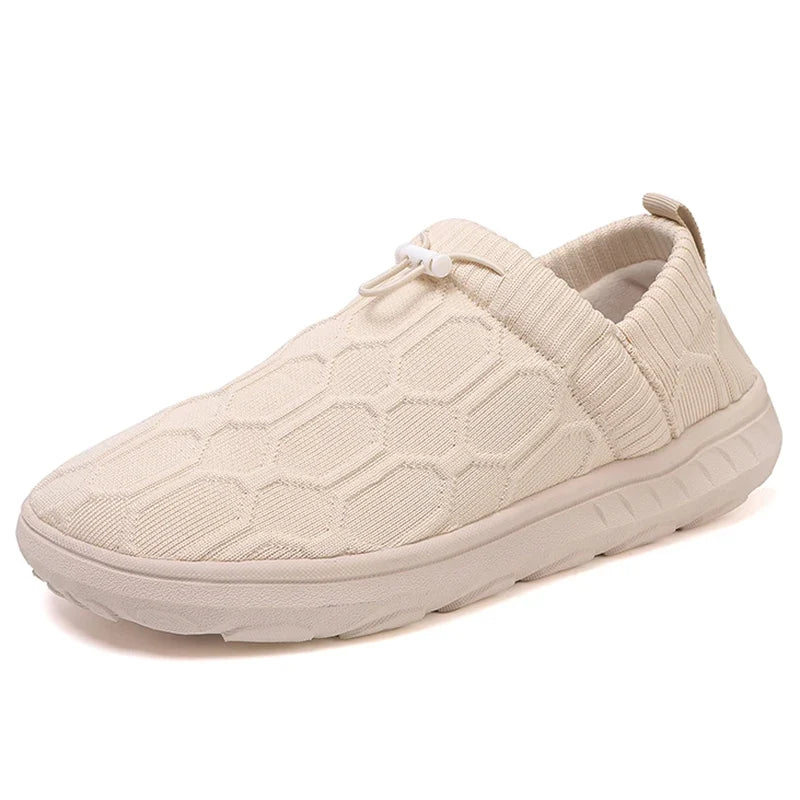 Comfortable Honeycomb Knit Slip On Sneaker for Women with Drawstring Closure Cushioned Sole Casual Style