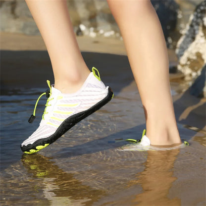 Comfortable Mesh Water Shoes for Women with Lace Up Barefoot Quick Dry Style