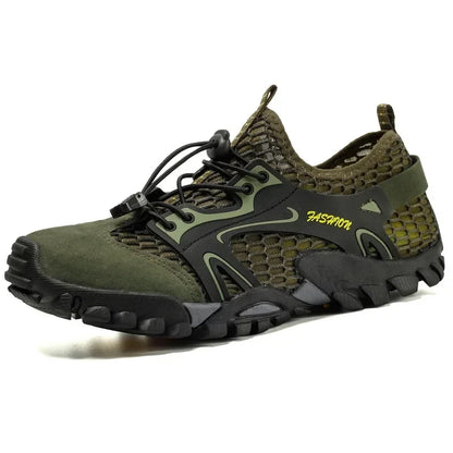 Comfortable Mesh Trail Sneaker for Women with Lace Up Rugged Sole Outdoor Casual Style