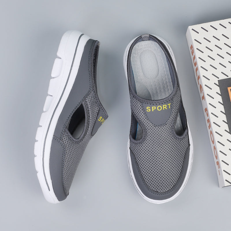 Effortless Mesh Slip-On Clog Sneaker for Women with Cutout Side Platform Sole Casual Style