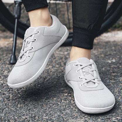 Effortless Mesh Fashion Sneaker for Women with Lace Up Low Top Contrast Sole Casual Style