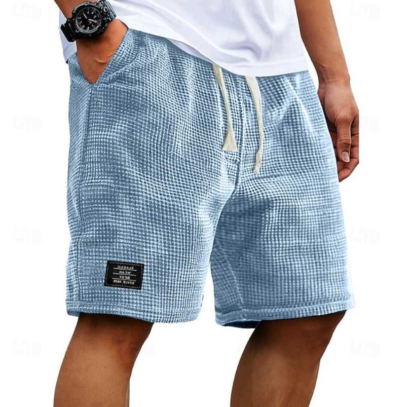 Effortless Waffle Knit Shorts for Women with Drawstring Waist Relaxed Fit Casual Style
